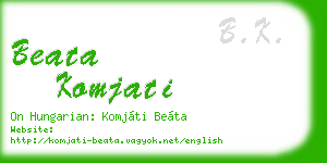 beata komjati business card