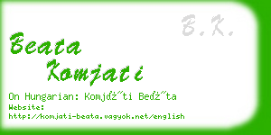 beata komjati business card